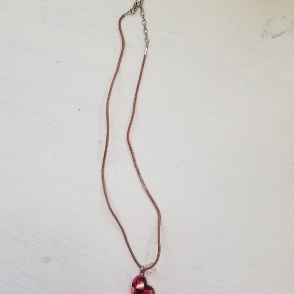 Swarovski pink heart necklace w butterfly - Picture 3 of 6